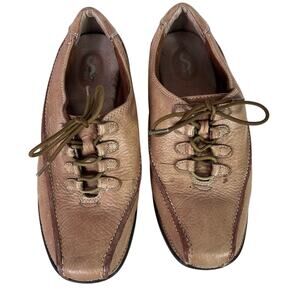 Softwalks Shoes Womens 8W Beige Tan Lace Up Casual